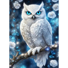 Load image into Gallery viewer, AB Diamond Painting - Full Square - White owl on a branch (40*55CM)
