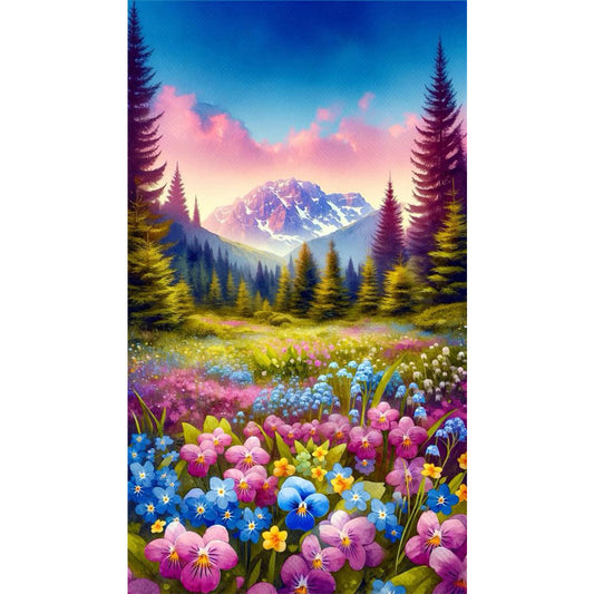 AB Diamond Painting - Full Round - Garden snow mountain (40*70CM)