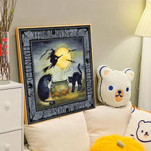 Load image into Gallery viewer, Diamond Painting - Full Round - Halloween skeleton witch cat (40*40CM)