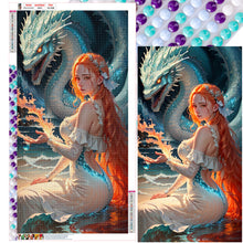 Load image into Gallery viewer, Diamond Painting - Full Round - Dream cool girl and dragon (40*75CM)