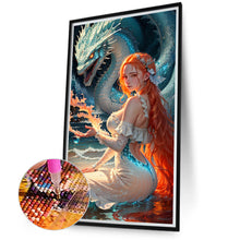 Load image into Gallery viewer, Diamond Painting - Full Round - Dream cool girl and dragon (40*75CM)