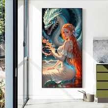Load image into Gallery viewer, Diamond Painting - Full Round - Dream cool girl and dragon (40*75CM)