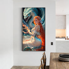 Load image into Gallery viewer, Diamond Painting - Full Round - Dream cool girl and dragon (40*75CM)