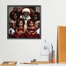 Load image into Gallery viewer, Diamond Painting - Full Round - Santa Claus and four girls (40*40CM)