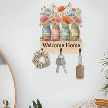 Load image into Gallery viewer, Wooden Vase Diamond Art Hanging Hook Rail Diamond Painting Art Craft Wall Hooks