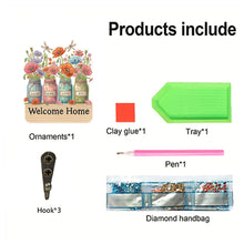 Load image into Gallery viewer, Wooden Vase Diamond Art Hanging Hook Rail Diamond Painting Art Craft Wall Hooks