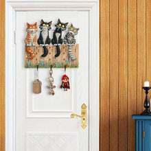Load image into Gallery viewer, Wooden Cat Diamond Art Hanging Hook Rail Diamond Painting Art Craft Wall Hooks