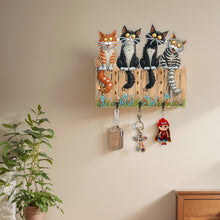 Load image into Gallery viewer, Wooden Cat Diamond Art Hanging Hook Rail Diamond Painting Art Craft Wall Hooks