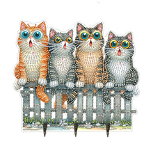 Load image into Gallery viewer, Wooden Cat Diamond Art Hanging Hook Rail Diamond Painting Art Craft Wall Hooks