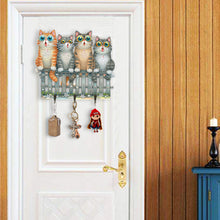 Load image into Gallery viewer, Wooden Cat Diamond Art Hanging Hook Rail Diamond Painting Art Craft Wall Hooks