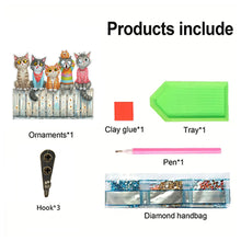 Load image into Gallery viewer, Wooden Cat Diamond Art Hanging Hook Rail Diamond Painting Art Craft Wall Hooks