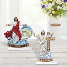 Load image into Gallery viewer, 2Pcs PET Special Shaped People Animal Diamond Painting Desktop Ornament for Home