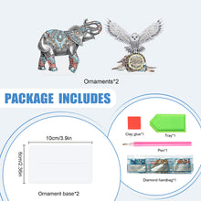 Load image into Gallery viewer, 2Pcs PET Special Shaped People Animal Diamond Painting Desktop Ornament for Home