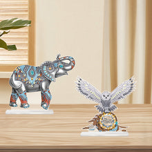 Load image into Gallery viewer, 2Pcs PET Special Shaped People Animal Diamond Painting Desktop Ornament for Home