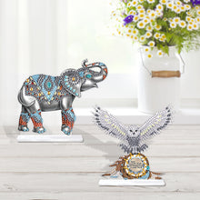 Load image into Gallery viewer, 2Pcs PET Special Shaped People Animal Diamond Painting Desktop Ornament for Home
