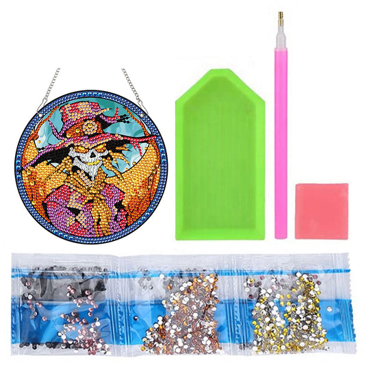 Halloween Special Shape Pumpkin Diamond Painting Hanging Pendant for Wall Window