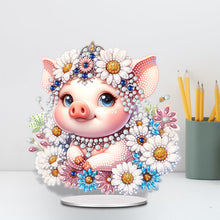 Load image into Gallery viewer, Acrylic Daisy Pig Diamond Painting Desktop Ornaments for Bedroom Table Decor