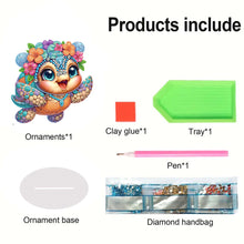 Load image into Gallery viewer, Acrylic Hibiscus Turtle Diamond Painting Desktop Ornaments Bedroom Table Decor