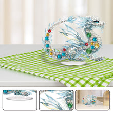 Load image into Gallery viewer, Acrylic Silver Gem Dragon Diamond Painting Desktop Ornaments Bedroom Table Decor
