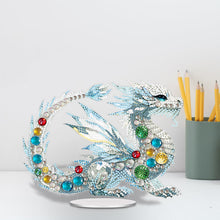 Load image into Gallery viewer, Acrylic Silver Gem Dragon Diamond Painting Desktop Ornaments Bedroom Table Decor