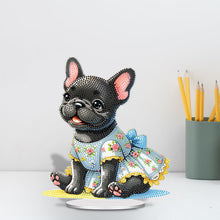 Load image into Gallery viewer, Acrylic Bulldog in Dress Diamond Painting Desktop Ornaments Bedroom Table Decor