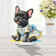 Load image into Gallery viewer, Acrylic Bulldog in Dress Diamond Painting Desktop Ornaments Bedroom Table Decor