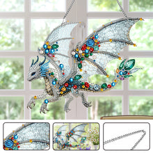 Load image into Gallery viewer, Acrylic Special Shape Gemstone Flying Dragon Diamond Painting Hanging Pendant