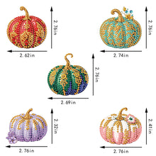 Load image into Gallery viewer, 5Pcs Double Sided Autumn Halloween Pumpkin Diamond Painting Art Keychain Pendant
