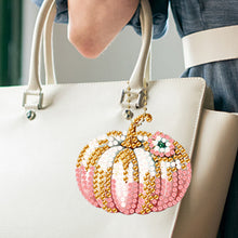 Load image into Gallery viewer, 5Pcs Double Sided Autumn Halloween Pumpkin Diamond Painting Art Keychain Pendant