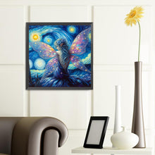 Load image into Gallery viewer, Diamond Painting - Full Round - Butterfly girl and starry sky (40*40CM)