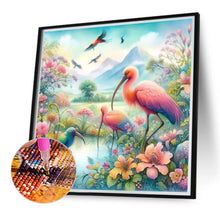 Load image into Gallery viewer, Diamond Painting - Full Round - Drinking flamingos by the stream (40*40CM)