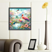 Load image into Gallery viewer, Diamond Painting - Full Round - Drinking flamingos by the stream (40*40CM)