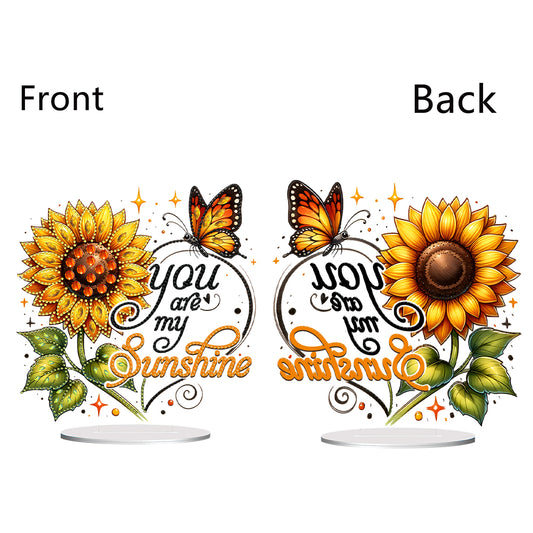 Special Shape Sunflower Butterfly Desktop Diamond Art Kits for Home Office Decor