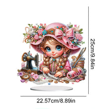 Load image into Gallery viewer, PVC Special Shaped Sewing Machine Girl Desktop Diamond Art Kits Bedroom Decor