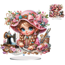 Load image into Gallery viewer, PVC Special Shaped Sewing Machine Girl Desktop Diamond Art Kits Bedroom Decor