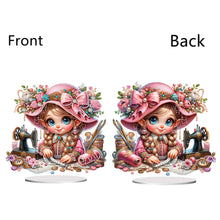 Load image into Gallery viewer, PVC Special Shaped Sewing Machine Girl Desktop Diamond Art Kits Bedroom Decor