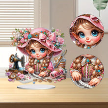 Load image into Gallery viewer, PVC Special Shaped Sewing Machine Girl Desktop Diamond Art Kits Bedroom Decor