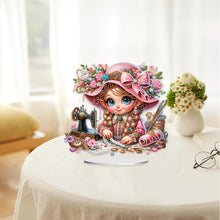 Load image into Gallery viewer, PVC Special Shaped Sewing Machine Girl Desktop Diamond Art Kits Bedroom Decor