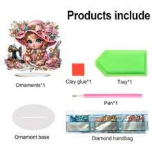 Load image into Gallery viewer, PVC Special Shaped Sewing Machine Girl Desktop Diamond Art Kits Bedroom Decor