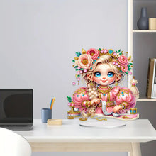 Load image into Gallery viewer, PVC Special Shaped Sewing Machine Girl Desktop Diamond Art Kits Bedroom Decor