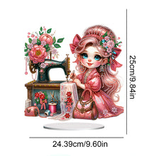 Load image into Gallery viewer, PVC Special Shaped Sewing Machine Girl Desktop Diamond Art Kits Bedroom Decor
