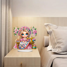Load image into Gallery viewer, PVC Special Shaped Sewing Machine Girl Desktop Diamond Art Kits Bedroom Decor