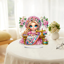 Load image into Gallery viewer, PVC Special Shaped Sewing Machine Girl Desktop Diamond Art Kits Bedroom Decor