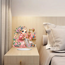 Load image into Gallery viewer, PVC Special Shaped Sewing Machine Girl Desktop Diamond Art Kits Bedroom Decor