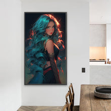 Load image into Gallery viewer, AB Diamond Painting - Full Round - Blue-haired girl (40*70CM)