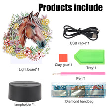 Load image into Gallery viewer, Cute Animal Diamond Painting LED Lamp Diamond Painting Night Light (Horse)