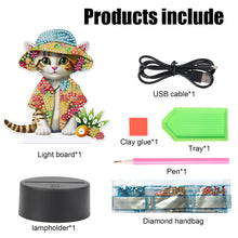 Load image into Gallery viewer, Cute Animal Diamond Painting LED Lamp Diamond Painting Night Light (Cat)