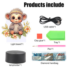 Load image into Gallery viewer, Cute Animal Diamond Painting LED Lamp Diamond Painting Night Light (Monkey)