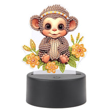 Load image into Gallery viewer, Cute Animal Diamond Painting LED Lamp Diamond Painting Night Light (Monkey)