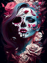 Load image into Gallery viewer, Diamond Painting - Full Round - Halloween Skull Girl Shattered Rose (40*60CM)